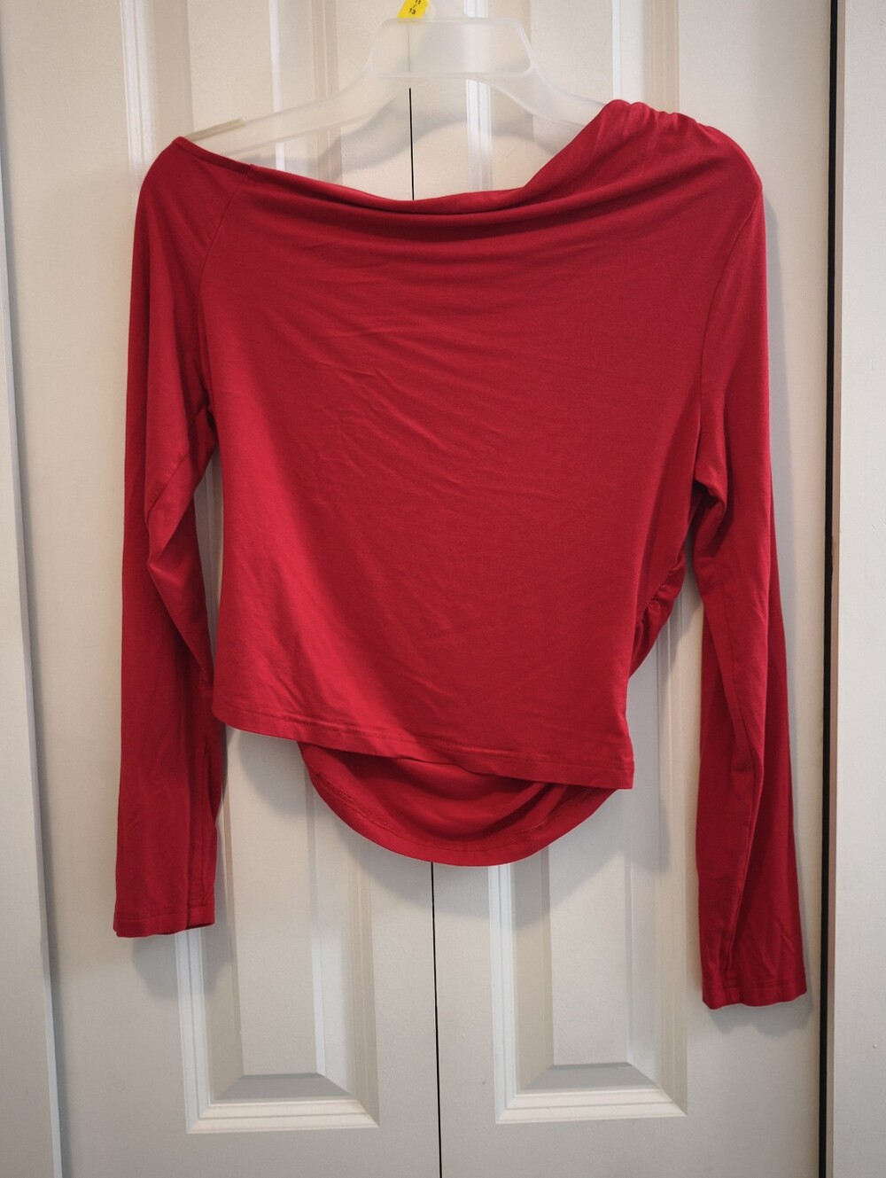 Pretty Garden Women’s Red Draped Long-Sleeve Top - Picture 4 of 6